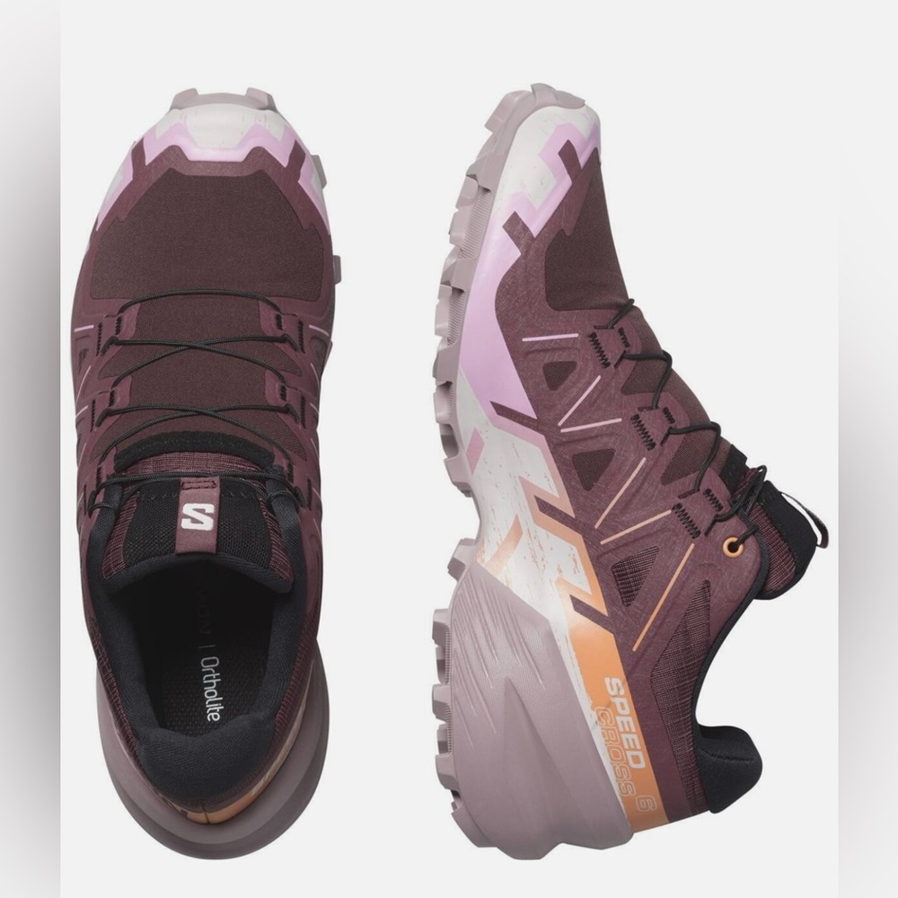 Salomon Speedcross 6W Trail Running Shoes 475818 Womens 8 NIB Mauve Grape Papaya - Picture 6 of 13